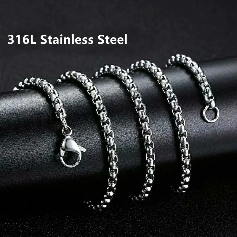 Stainless Steel Chain Square Pearl Neck Chain